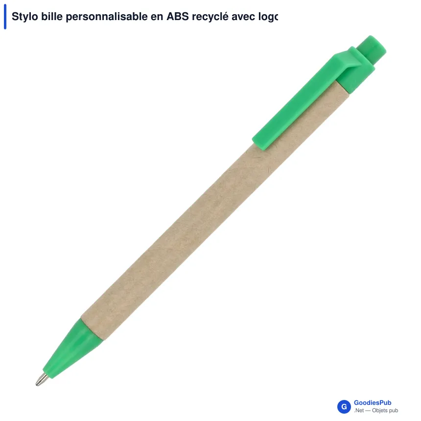 Stylo bille personnalisable en ABS recyclé avec logo - Papier - Image 5