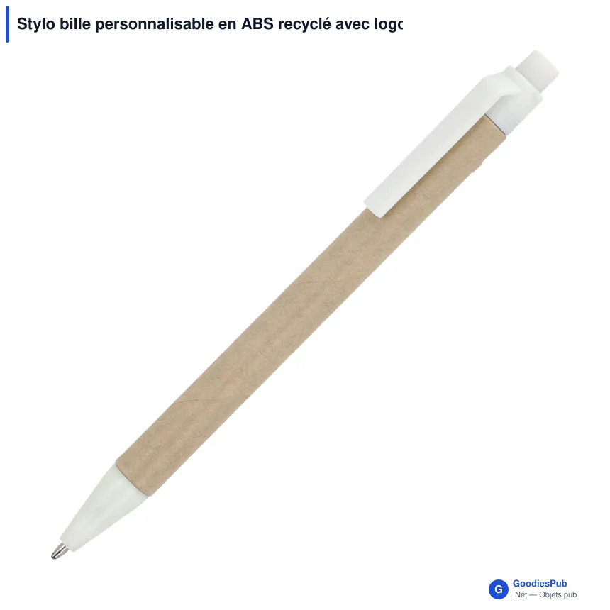 Stylo bille personnalisable en ABS recyclé avec logo - Papier - Image 6
