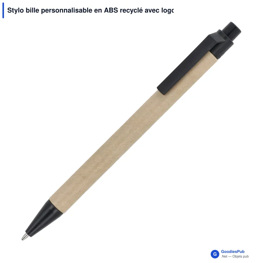 Stylo bille personnalisable en ABS recyclé avec logo - Papier - Image 7