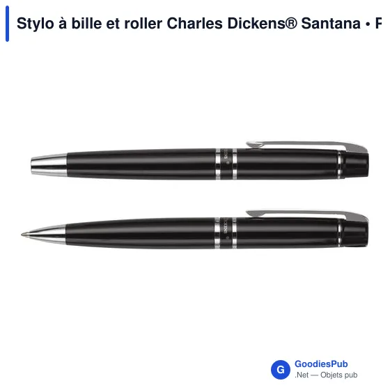 Stylo à bille et roller personnalisable Charles Dickens® Santana avec logo - Image 2