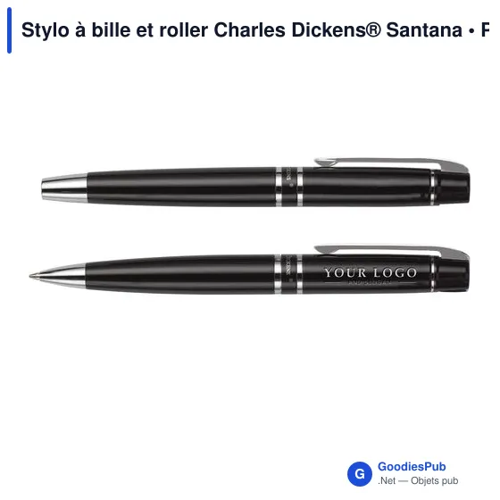 Stylo à bille et roller personnalisable Charles Dickens® Santana avec logo - Image 4