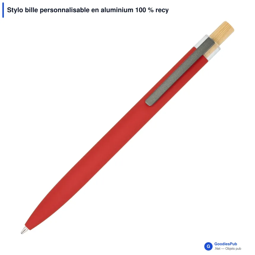 Stylo bille personnalisable en aluminium 100 % recyclé avec logo - Kalmar - Image 2
