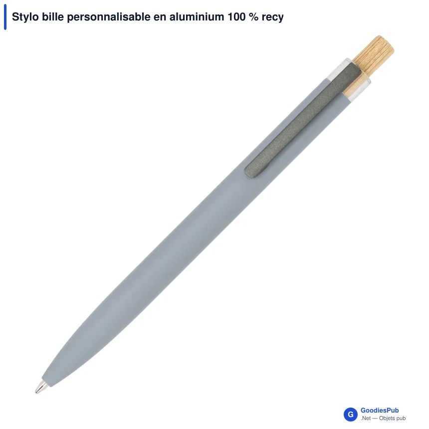 Stylo bille personnalisable en aluminium 100 % recyclé avec logo - Kalmar - Image 5