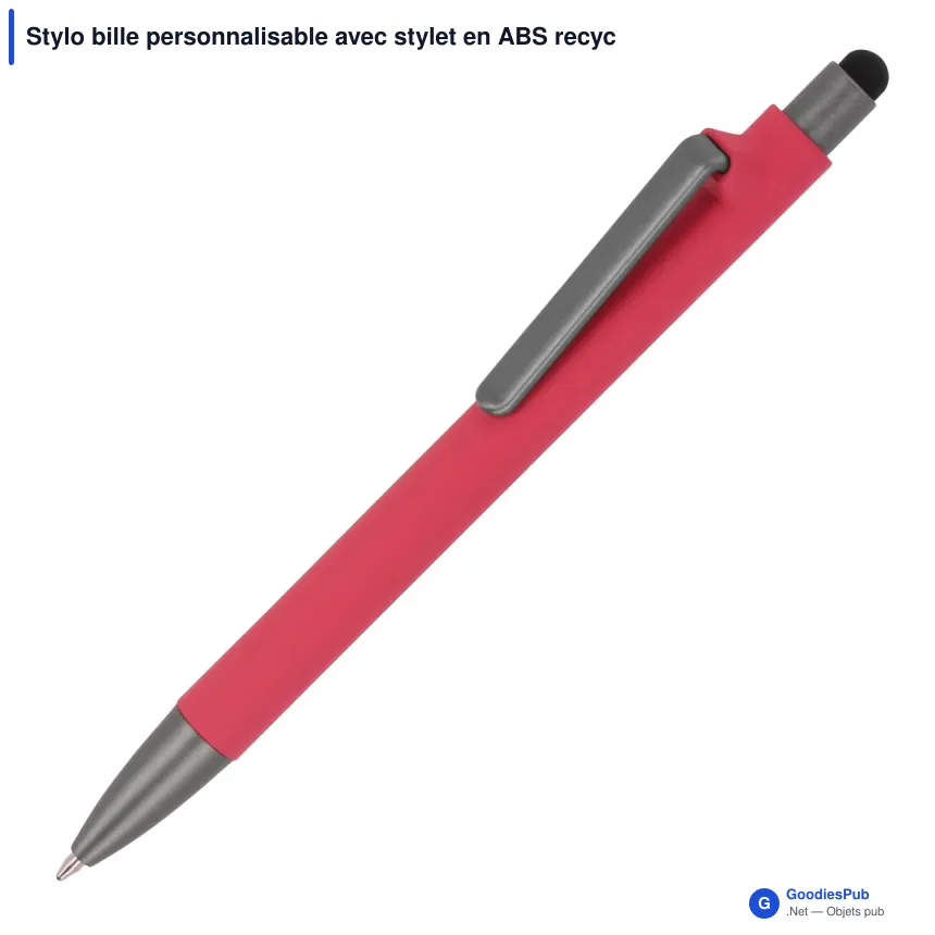 Stylo bille personnalisable avec stylet en ABS recyclé avec logo - Madeira - Image 4