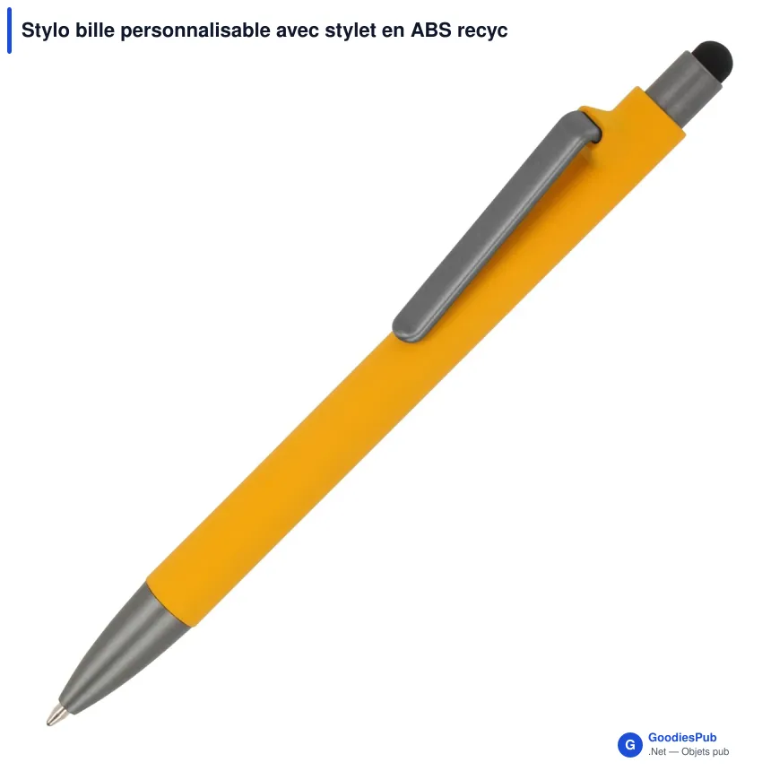 Stylo bille personnalisable avec stylet en ABS recyclé avec logo - Madeira - Image 9