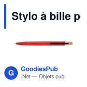Stylo à bille poussoir laqué en aluminium recyclé Maren - Miniature 1