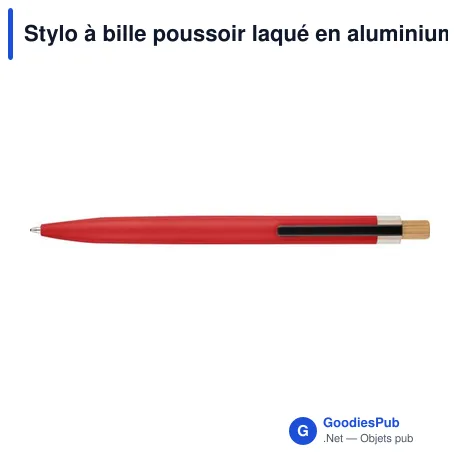 Stylo à bille poussoir laqué en aluminium recyclé Maren
