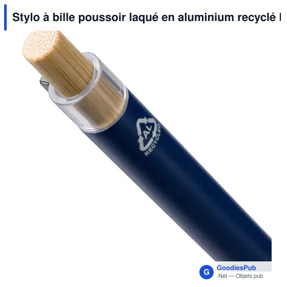 Stylo à bille poussoir laqué en aluminium recyclé Maren - Image 11
