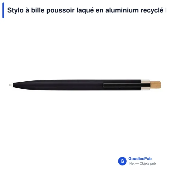 Stylo à bille poussoir laqué en aluminium recyclé Maren - Image 13