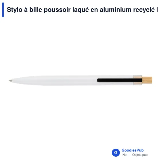 Stylo à bille poussoir laqué en aluminium recyclé Maren - Image 25