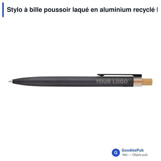 Stylo à bille poussoir laqué en aluminium recyclé Maren - Image 27