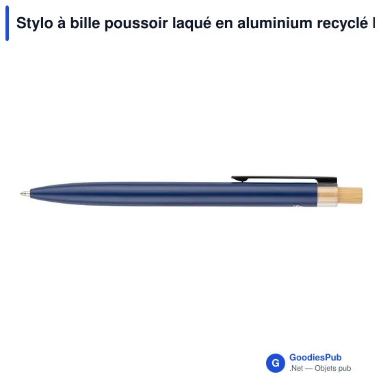 Stylo à bille poussoir laqué en aluminium recyclé Maren - Image 28