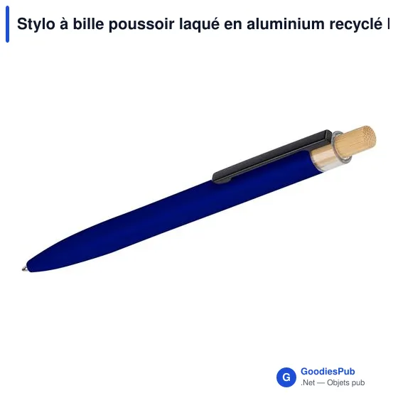 Stylo à bille poussoir laqué en aluminium recyclé Maren - Image 30