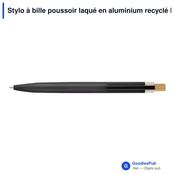 Stylo à bille poussoir laqué en aluminium recyclé Maren - Image 37
