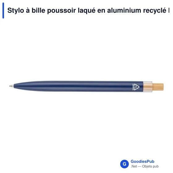 Stylo à bille poussoir laqué en aluminium recyclé Maren - Image 41