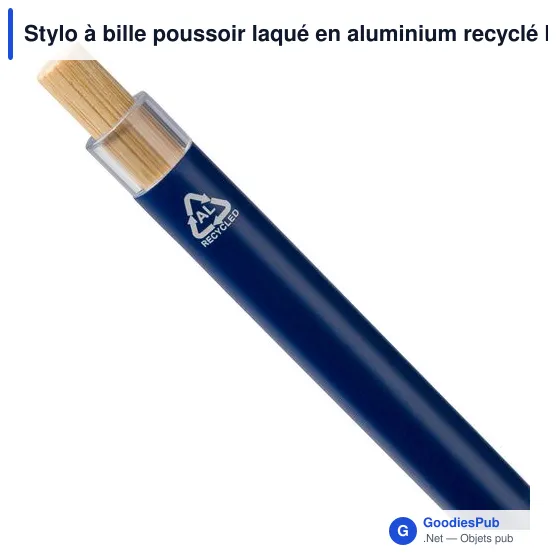 Stylo à bille poussoir laqué en aluminium recyclé Maren - Image 44