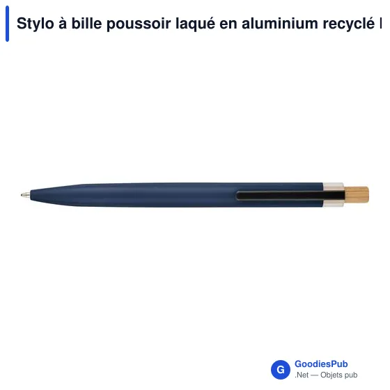 Stylo à bille poussoir laqué en aluminium recyclé Maren - Image 49