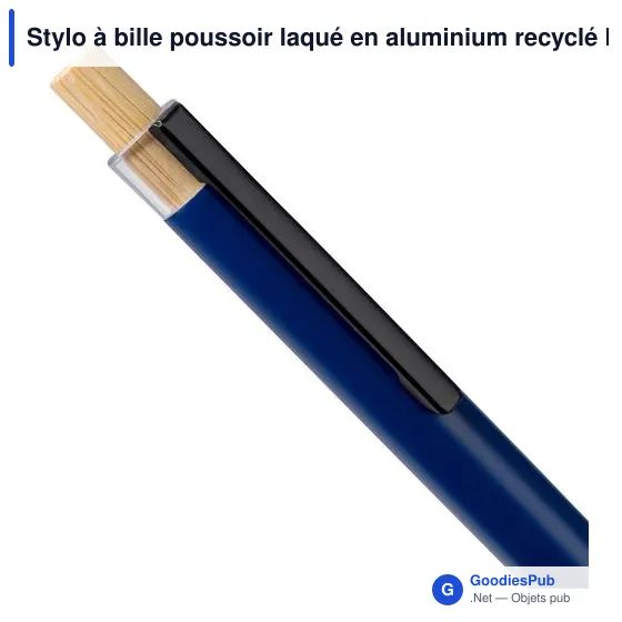 Stylo à bille poussoir laqué en aluminium recyclé Maren - Image 10