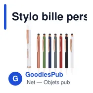 Stylo bille personnalisable en aluminium détails or rose avec logo - Prague - Miniature 1
