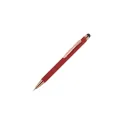 Variante Rouge foncé - Stylo bille personnalisable en aluminium détails or rose avec logo - Prague