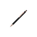 Variante Noir - Stylo bille personnalisable en aluminium détails or rose avec logo - Prague