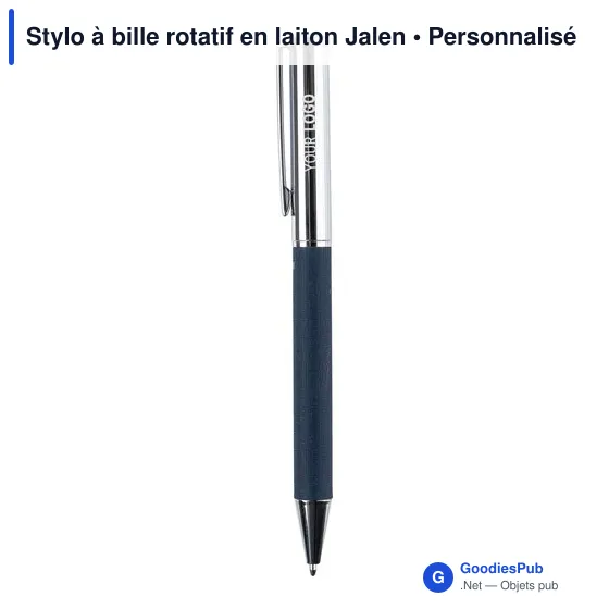 Stylo à bille rotatif en laiton Jalen - Image 11