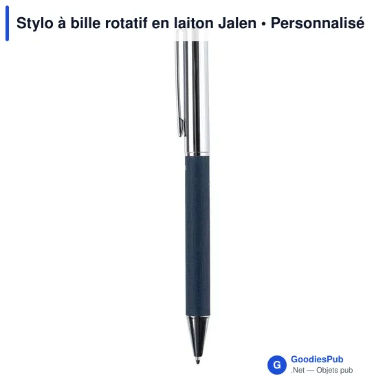 Stylo à bille rotatif en laiton Jalen - Image 5