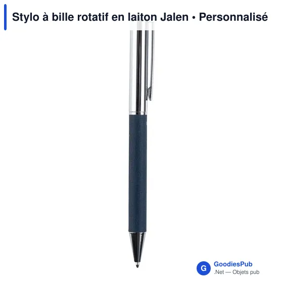 Stylo à bille rotatif en laiton Jalen - Image 6