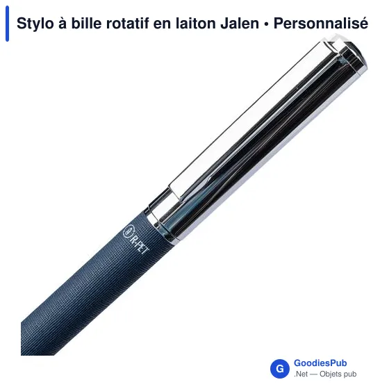 Stylo à bille rotatif en laiton Jalen - Image 7