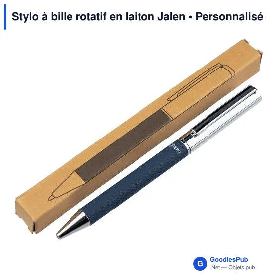 Stylo à bille rotatif en laiton Jalen - Image 8