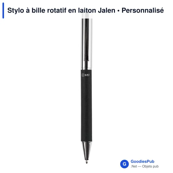 Stylo à bille rotatif en laiton Jalen - Image 9