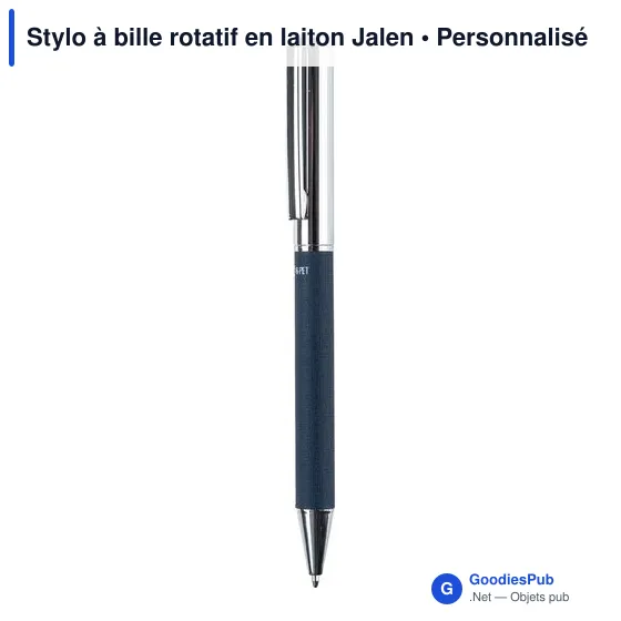 Stylo à bille rotatif en laiton Jalen - Image 10