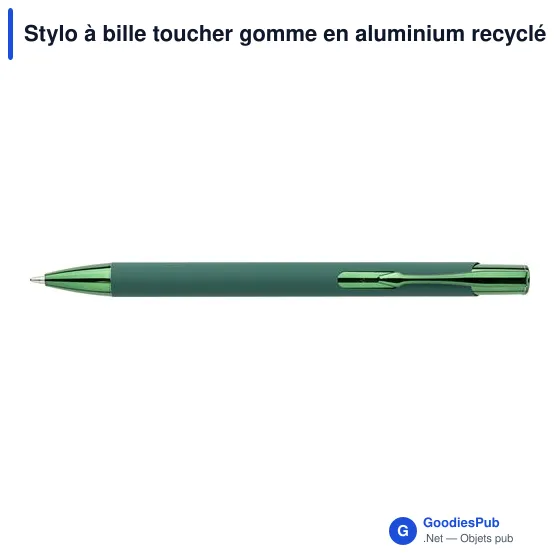 Stylo à bille toucher gomme en aluminium recyclé Anisa - Image 11