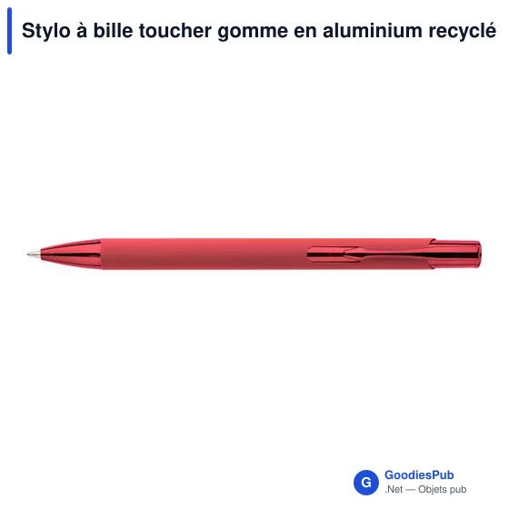 Stylo à bille toucher gomme en aluminium recyclé Anisa - Image 20