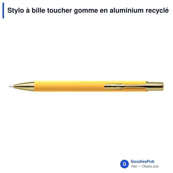 Stylo à bille toucher gomme en aluminium recyclé Anisa - Image 25