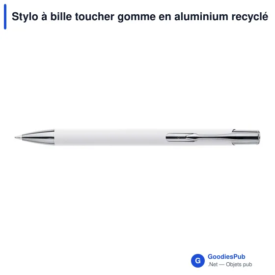 Stylo à bille toucher gomme en aluminium recyclé Anisa - Image 30