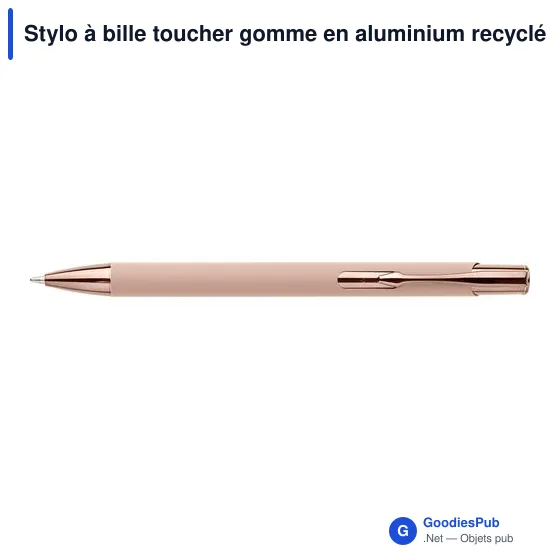 Stylo à bille toucher gomme en aluminium recyclé Anisa - Image 35