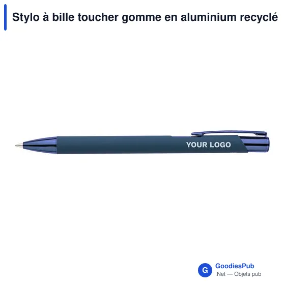 Stylo à bille toucher gomme en aluminium recyclé Anisa - Image 38
