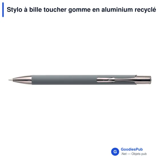 Stylo à bille toucher gomme en aluminium recyclé Anisa - Image 6
