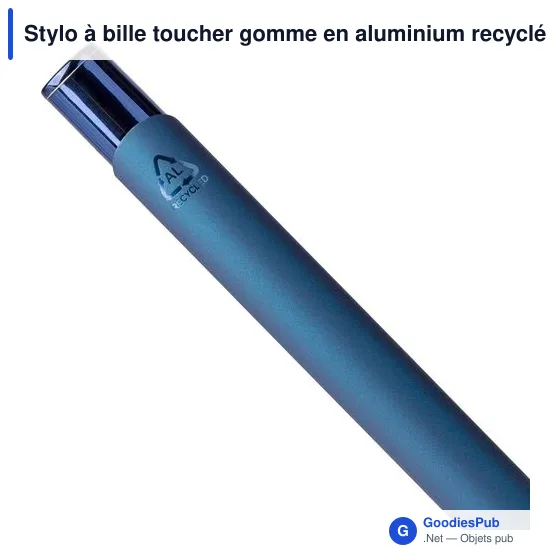 Stylo à bille toucher gomme en aluminium recyclé Anisa - Image 10