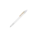 Variante Transparent Blanc - Stylo bille personnalisable clip trombone en PP recyclé océan avec logo - Trombone