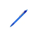 Variante Transparent bleu foncé - Stylo bille personnalisable clip trombone en PP recyclé océan avec logo - Trombone