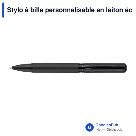 Stylo à bille personnalisable en laiton écologique avec logo - Hadi
