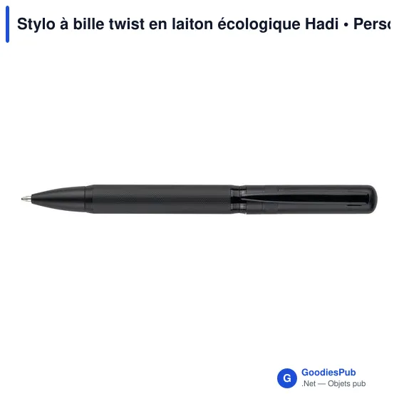 Stylo à bille personnalisable en laiton écologique avec logo - Hadi - Image 1