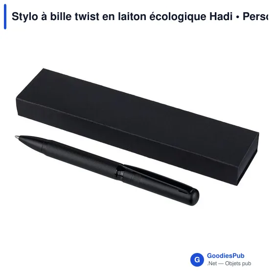 Stylo à bille personnalisable en laiton écologique avec logo - Hadi - Image 2
