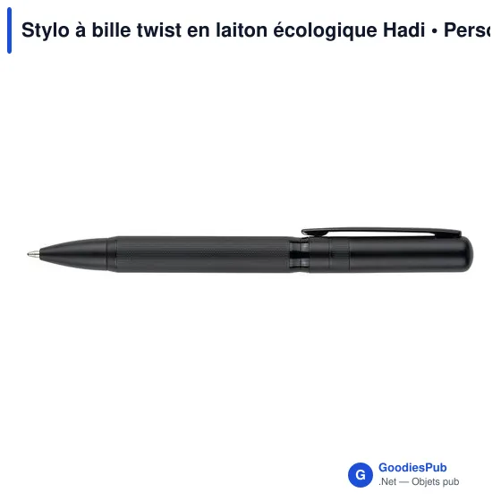 Stylo à bille personnalisable en laiton écologique avec logo - Hadi - Image 3