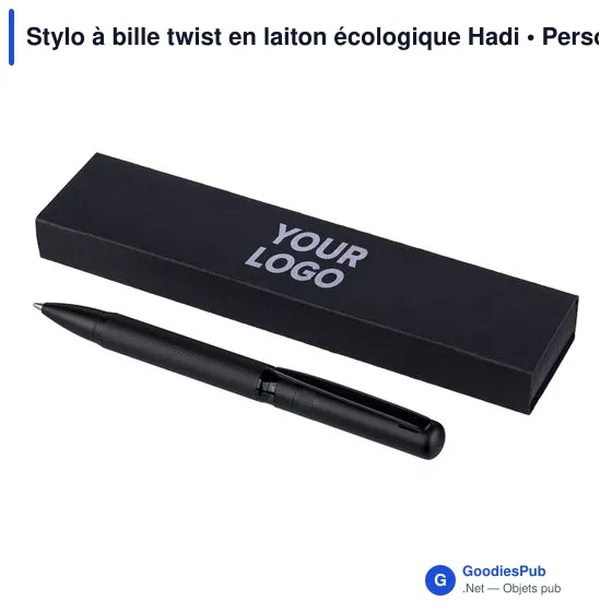 Stylo à bille personnalisable en laiton écologique avec logo - Hadi - Image 4