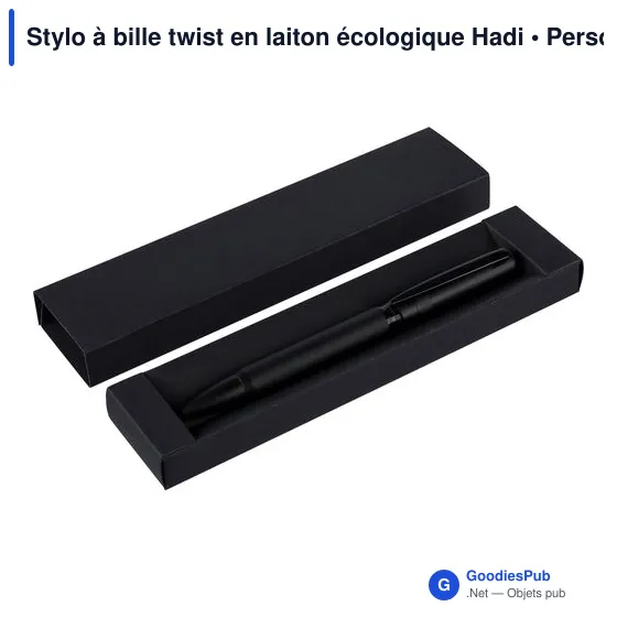 Stylo à bille personnalisable en laiton écologique avec logo - Hadi - Image 5