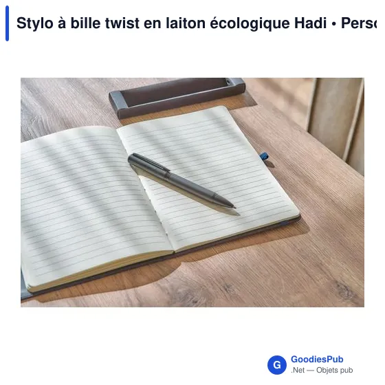 Stylo à bille personnalisable en laiton écologique avec logo - Hadi - Image 6