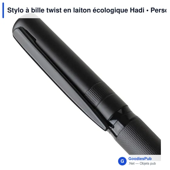Stylo à bille personnalisable en laiton écologique avec logo - Hadi - Image 7